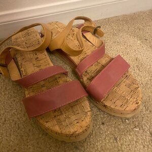 Pink Platform Cork Sandals - US W10
